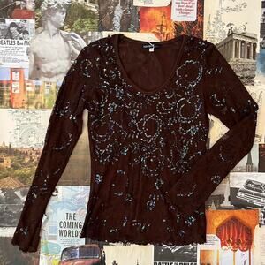 Adorable sequin long sleeve top